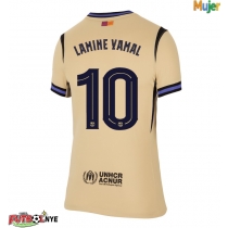 Camiseta Barcelona Lamine Yamal #10 Visitante Equipación para mujer 2025-26 manga corta